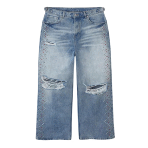 Blue Happy Memories Don't Die 'Crystal H-Star' Jeans