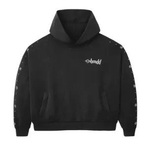 HMDD Flower Studded Hoodie Black