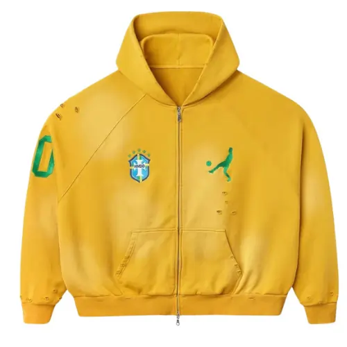 Yellow Happy Memories Don't Die HMDD 'Brazil' Zip Up Hoodie